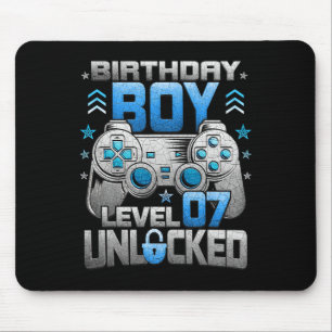 Mousepad 7 Birthday Boy Nível 7 Festa de Vídeo Desbloqueado