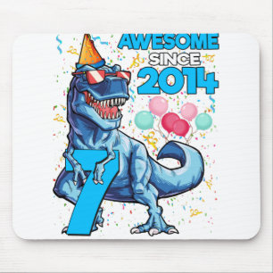 Mousepad 7 Birthday Dinossaur 7 Anos Crianças Incríveis