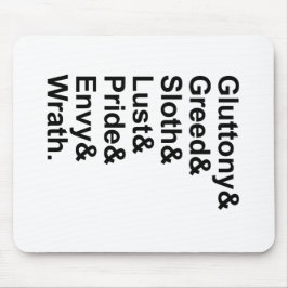 Mousepad 7 Pinos Mortais - Gluttony Lust Wrath Envelope