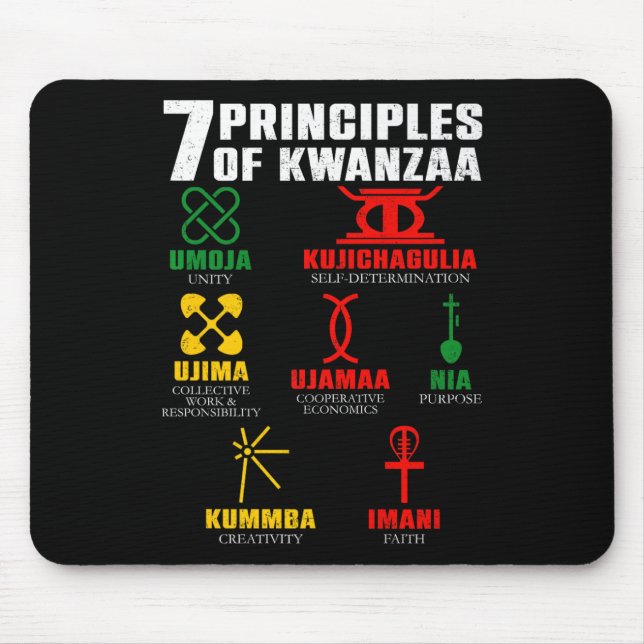 Mousepad 7 Princípios Da Celebração Pan-Africana De Kwanzaa (Frente)