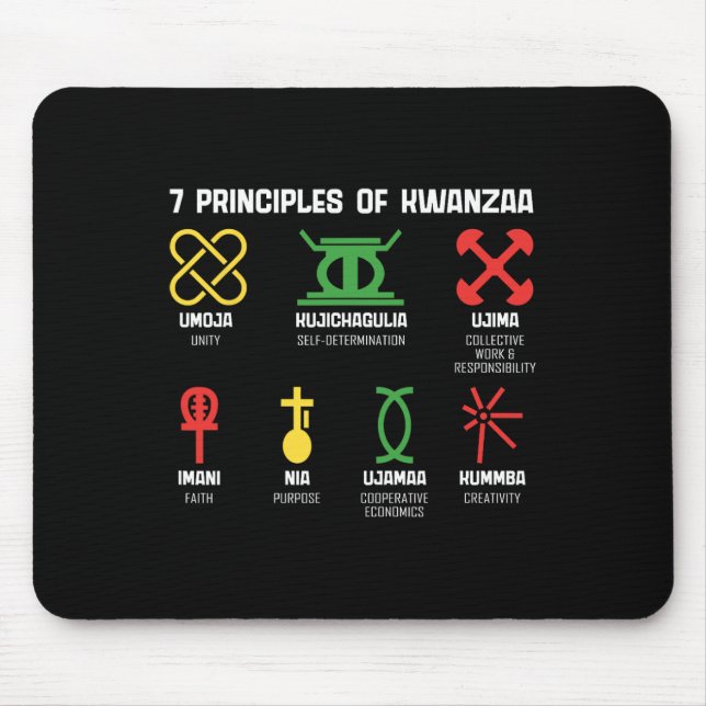 Mousepad 7 Princípios De Kwanzaa Happy Kwanzaa African Amer (Frente)