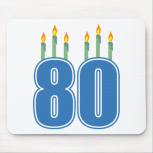 Mousepad 80 velas do aniversário (azul/verde)