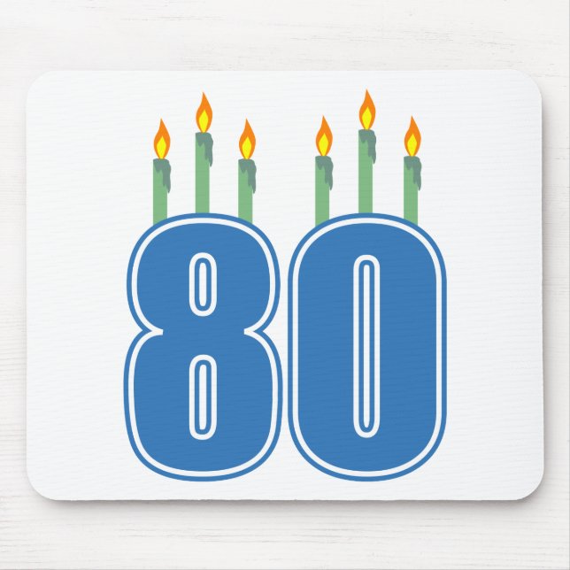 Mousepad 80 velas do aniversário (azul/verde) (Frente)