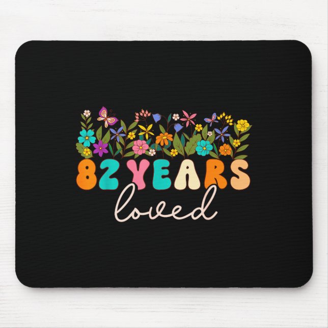 Mousepad 82 Years Loved Men Women 82 Years Old Groovy 82nd  (Frente)