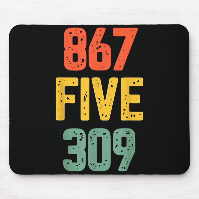 Mousepad 867 Five 309 Retro Music Number Funny 80s Throwbac (Frente)
