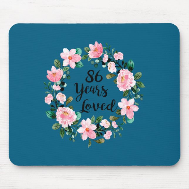 Mousepad 86 Years Loved Men Women 86 Years Old Cool 86th Bi (Frente)