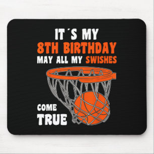 Mousepad 8 anos Feliz 8.º Aniversário Basquete 8.º Aniversá