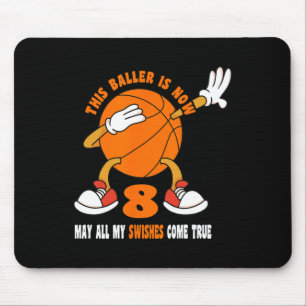 Mousepad 8 anos Feliz 8.º Aniversário Basquete 8.º Aniversá