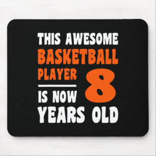 Mousepad 8 anos Feliz 8.º Aniversário Basquete 8.º Aniversá