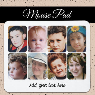 Mousepad 8 colagem de fotos preto e branco