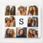 Mousepad 8 Monograma personalizado de colagem de fotos pret<br><div class="desc">Você pode usar fotos do Instagram para este design. Use 8 fotos quadradas para criar um presente exclusivo e pessoal. Ou você pode ficar com o filhote hipster e fazer uma moda. Se precisar ajustar as fotos,  clique na ferramenta personalizar para fazer alterações.</div>