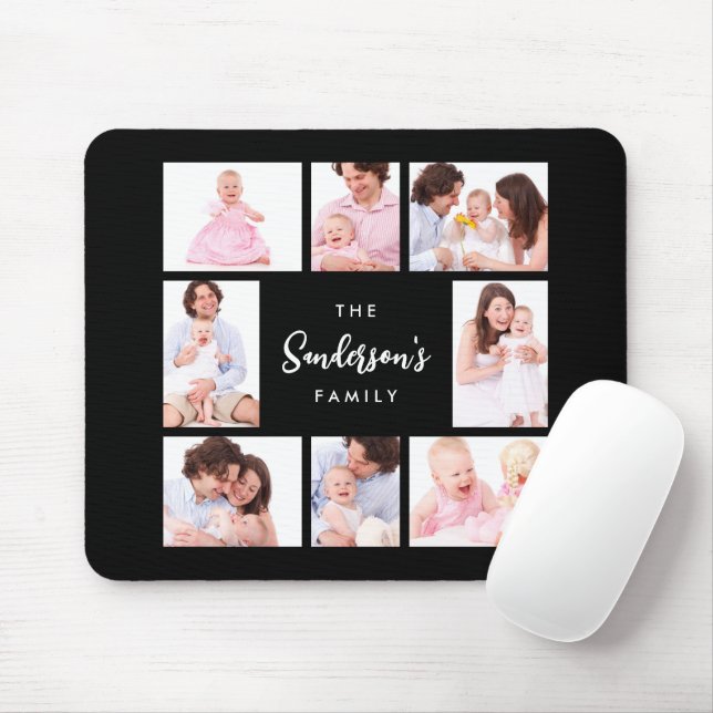 Mousepad 8 Sections Family Photo in Black Frame (Com mouse)
