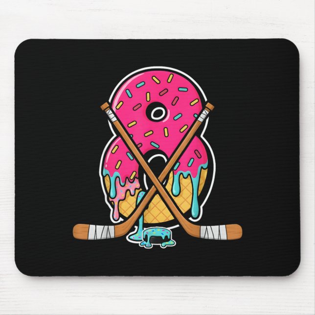 Mousepad 8 Year Old Hockey Ice Cream Drip Youth 8th Birthda (Frente)