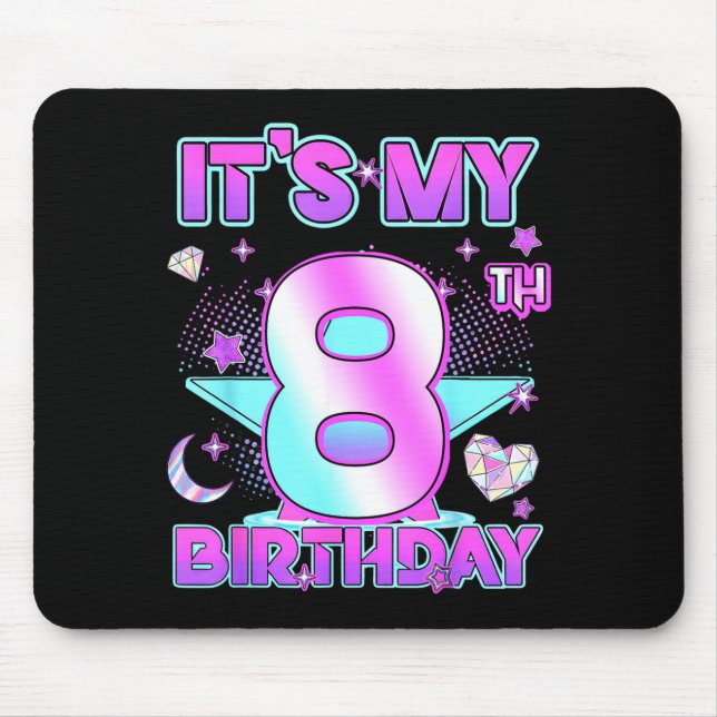 Mousepad 8 Years Old Birthday Kp Kids 8th Birthday Girls K- (Frente)