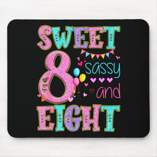 Mousepad 8 Years Old Sweet Sy And Eight Birthday Girl Donut (Frente)