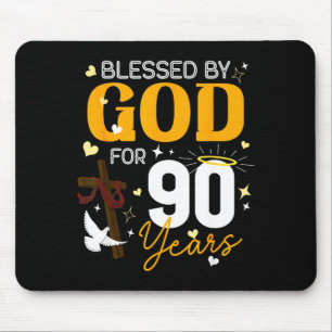 Mousepad 90 Aniversário Abençoado Por Deus Por 90 Anos De I
