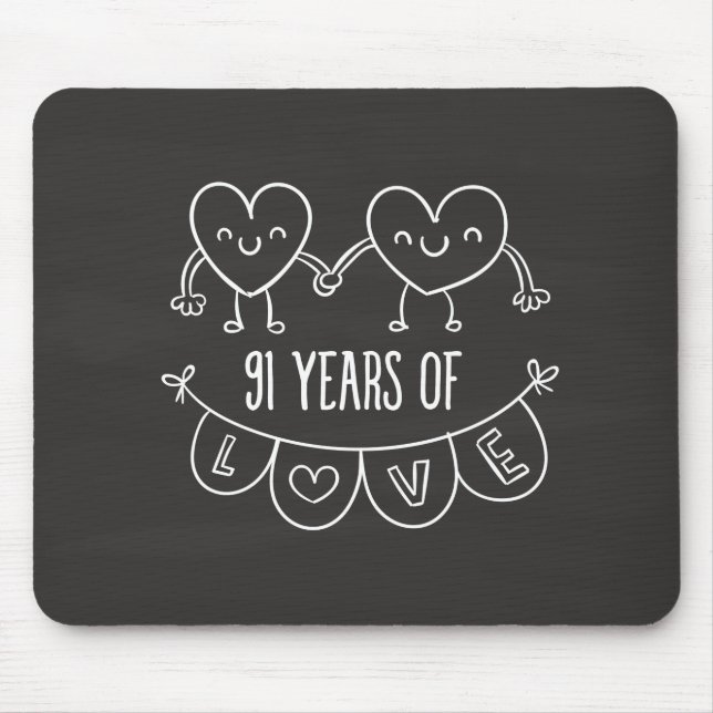 Mousepad 91ruas Aniversário Gift Chalk Hearts (Frente)