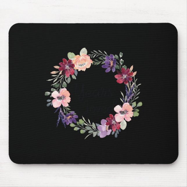 Mousepad 92 Years Loved Floral 92th Birthday Women 92 Years (Frente)