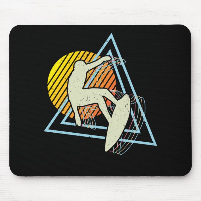 Mousepad 95. Surfe no Surfersunsetvaporwavesurfboard S (Frente)