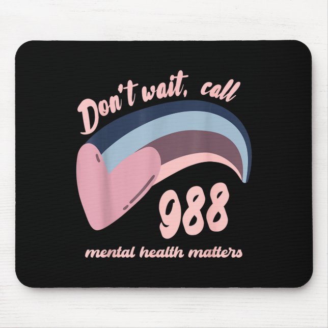 Mousepad 988 Mental Health S Suicide Prevention Awareness  (Frente)
