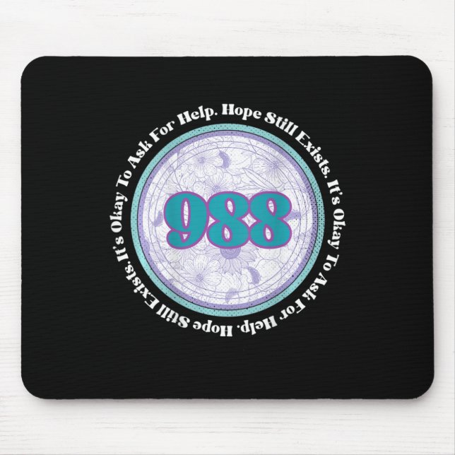Mousepad 988 Prevenção ao Suicídio É bom pedir ajuda B (Frente)