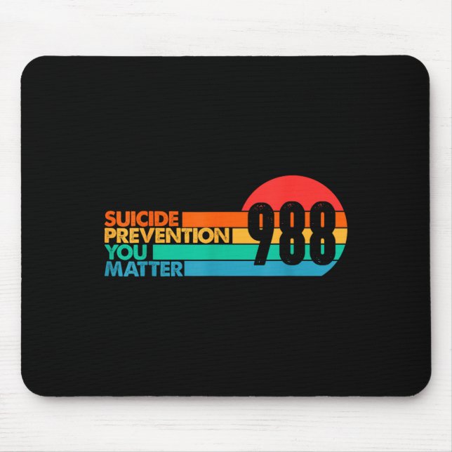 Mousepad 988 Shirt Suicide Prevention Lifeline 988 Awarenes (Frente)