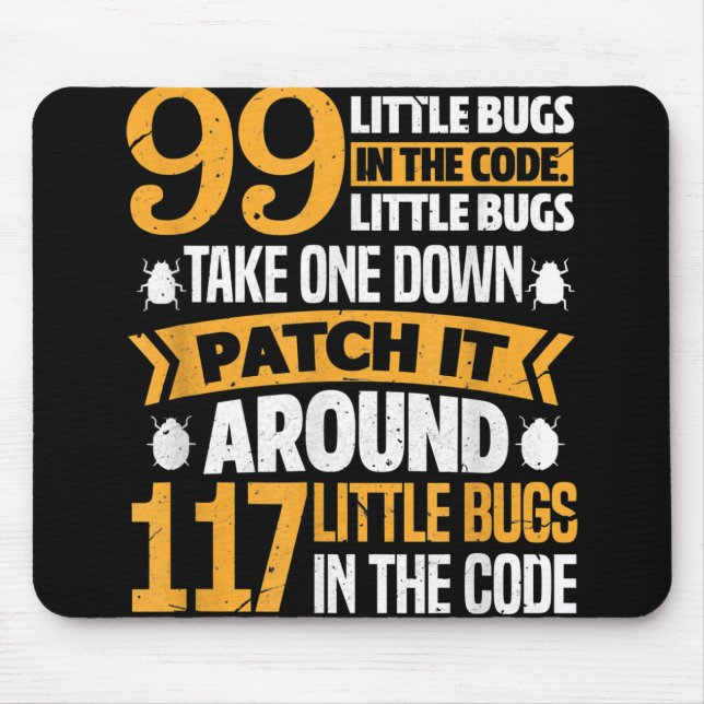 Mousepad 99 Pequenos Insetos No Programa De Insetos Do Code (Frente)