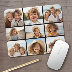 Mousepad 9 Fotos - Grade Mínima em Fundo Preto