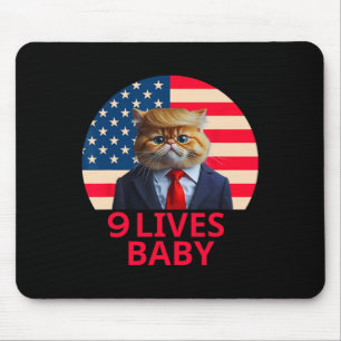 Mousepad 9 Vidas Pelo Gato Trump 2024 Vitória Vencedor Trum