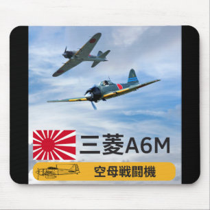 MOUSEPAD A6M MITSUBISHI "ZERO" FIGURA QUADRÃO