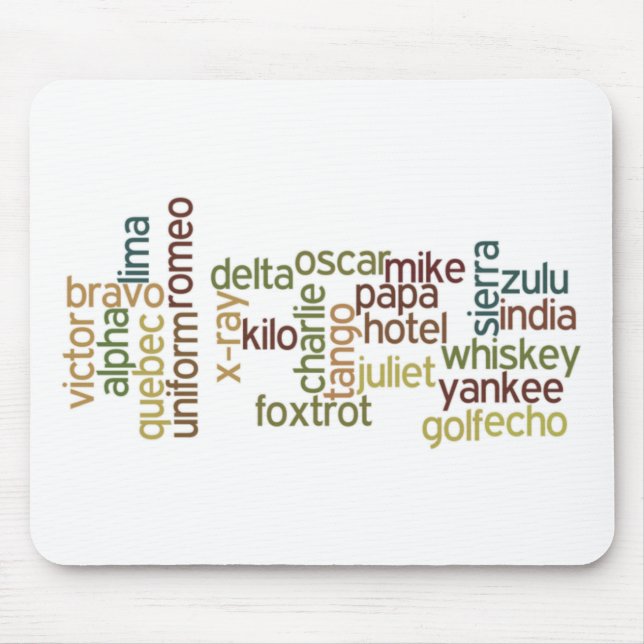 Mousepad A a telefonia do alfabeto fonético de Z (Wordle) (Frente)