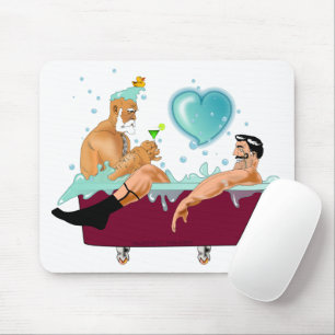 Mousepad A artística de SlipperyJoe dois gay homens banhei