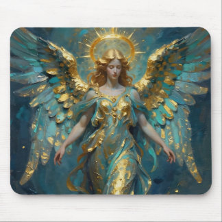 Mousepad A Beautiful Gold and Turquoise Angel 
