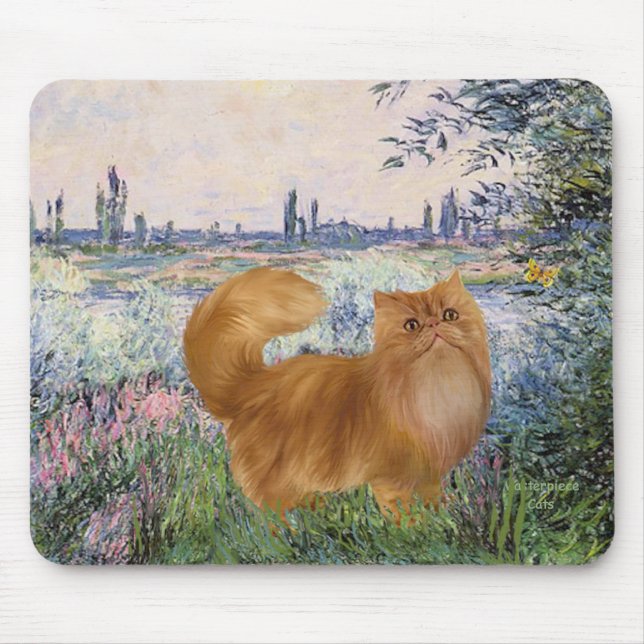 Mousepad À Beira do Sena - Gato Persa Vermelho (Frente)