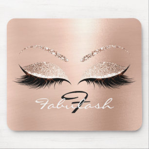 Mousepad A beleza Dourado cor-de-rosa do nome do monograma