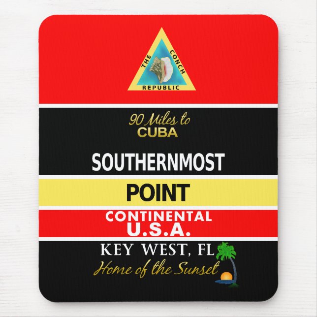 Mousepad A bóia a mais southernmost Key West do ponto (Frente)