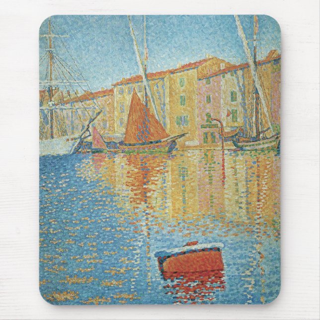 Mousepad A boia vermelha de Paul Signac, Pointilismo da Vin (Frente)