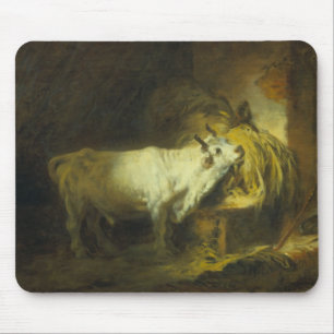 Mousepad A Bull branca no estável (óleo em canvas)