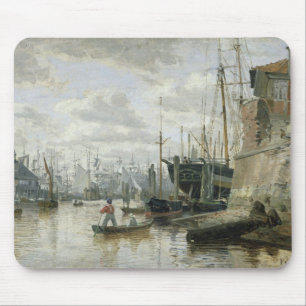 Mousepad A cabana rústica de madeira no porto de Hamburgo,
