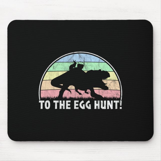 Mousepad À Caça Do Ovo - Páscoa De Dinossauro Coelho T-rex (Frente)