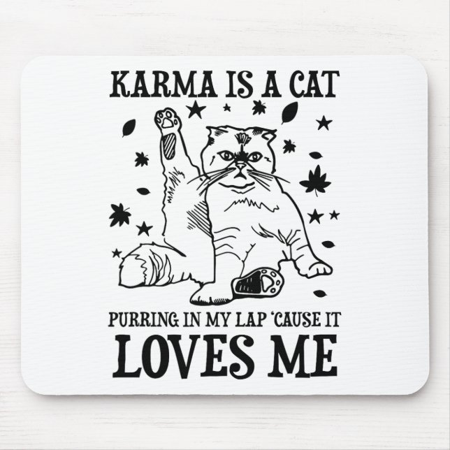 Mousepad A Carma Engraçada É Um Gato A Purgar No Meu Lap Po (Frente)