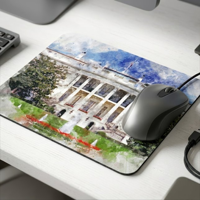 Mousepad A Casa Branca em Washington, DC – Fachada Sul (The White House in Washington DC – Southern Facade. Mouse Pad)