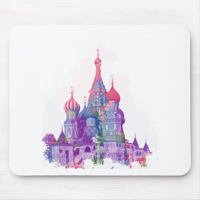 Mousepad A catedral Moscovo da manjericão do santo (Frente)