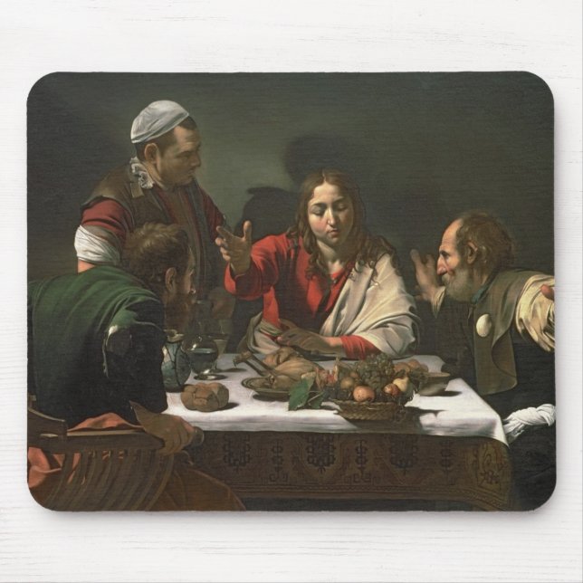 Mousepad A ceia em Emmaus, 1601 (óleo e tempera) (Frente)