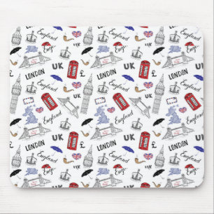 Mousepad A cidade de Londres Doodles o teste padrão