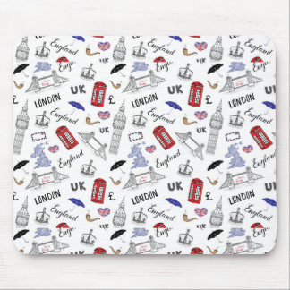 Mousepad A cidade de Londres Doodles o teste padrão