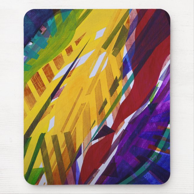 Mousepad A cidade II - córregos abstratos do arco-íris (Frente)