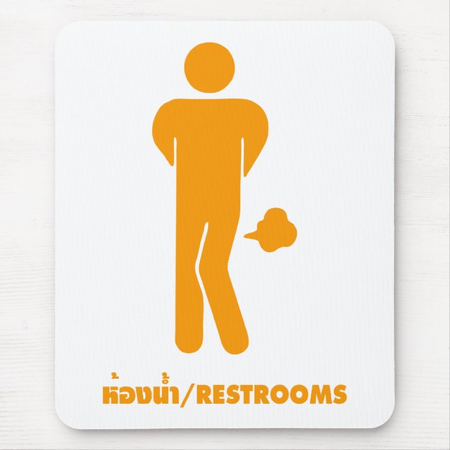 Mousepad A COMIDA THAI PODE SER ESPIONOSA ⚠ Sinal Engraçado (Frente)