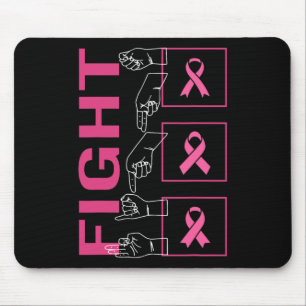 Mousepad A consciência do cancer luta contra o guerreiro de