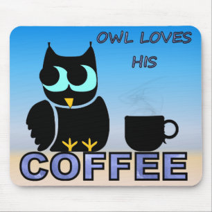 Mousepad A coruja ama seu café